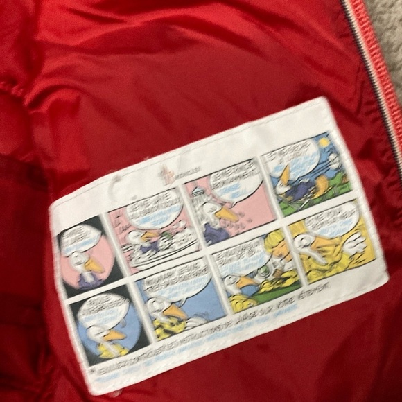 Moncler Red Glossy Puffer Jacket with Hood - Picture 6 of 14